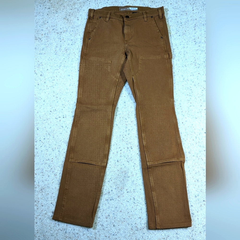 Carhartt Rugged Flex Relaxed Fit Twill Double Front Work Pant Women's 2 Tall New